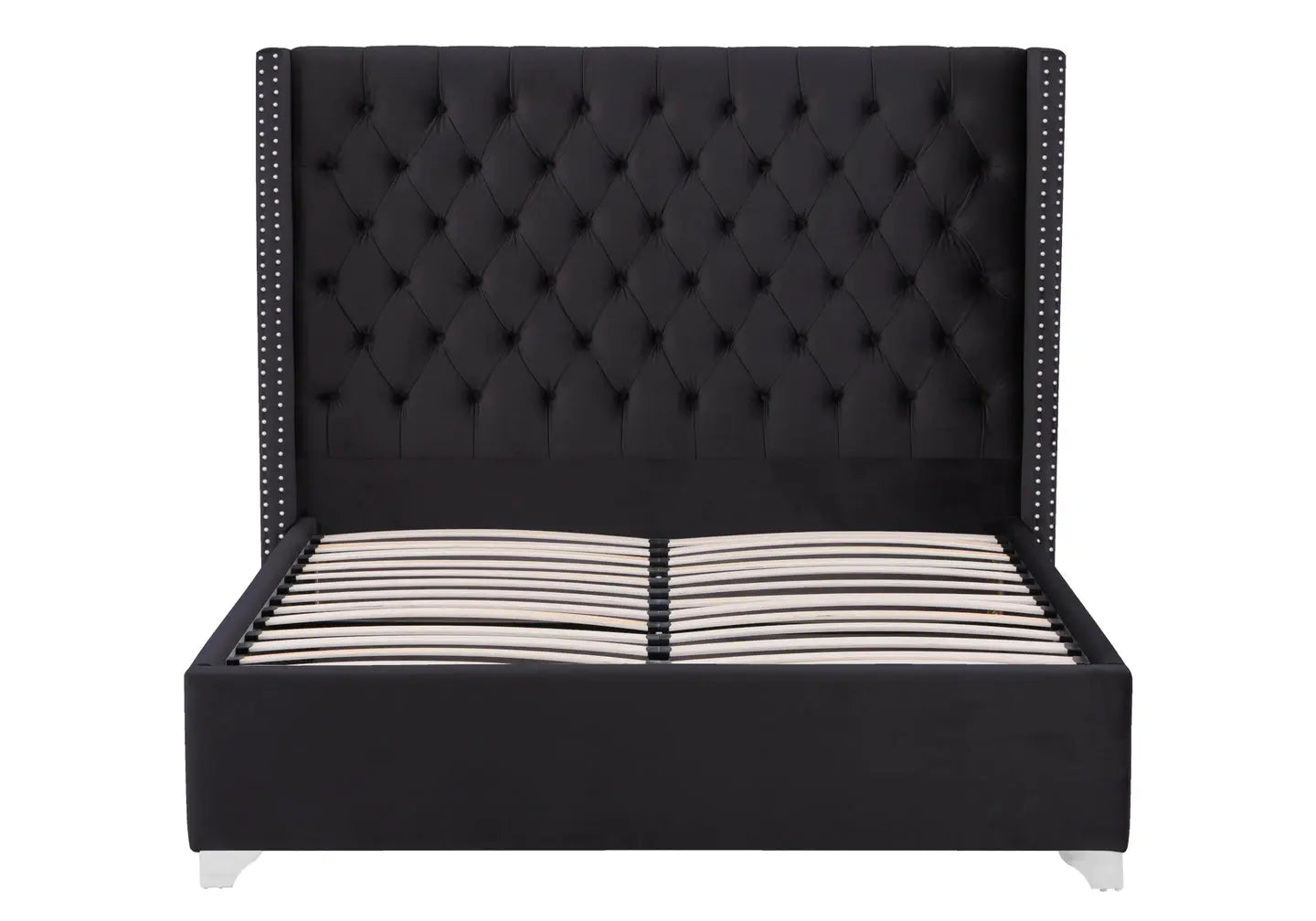 Lit king size velours noir capitonné CHESTER New Design