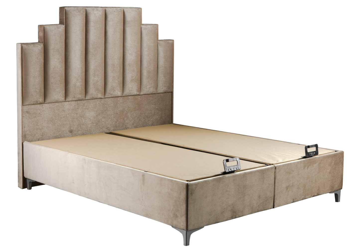 Lit Turc Complet Velours Beige Coffre de Rangement – POLO