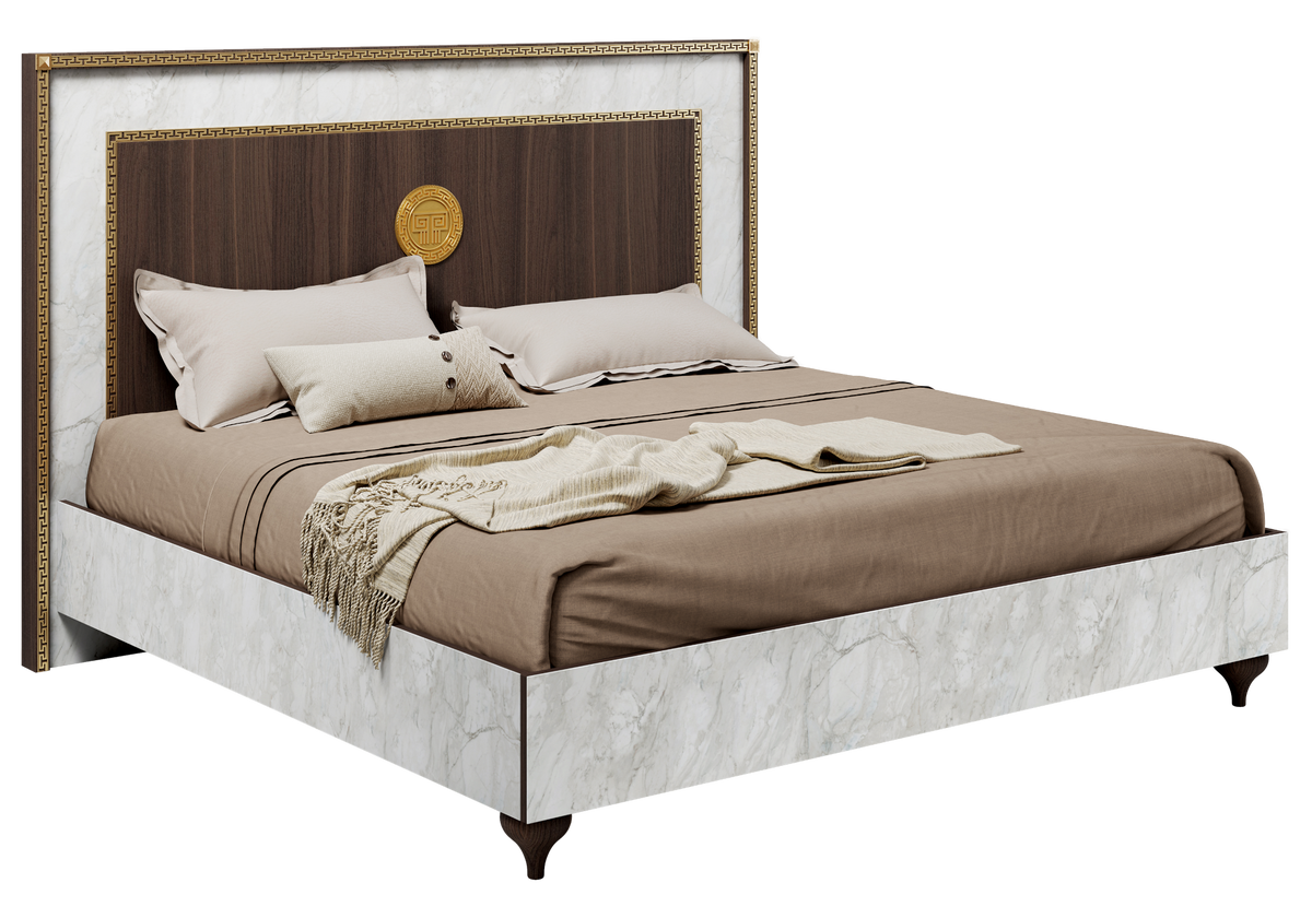 Lit double marbre noyer et or 24k - Romantica