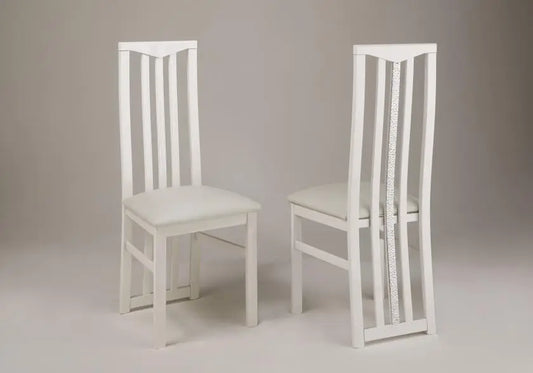 Lot 2 chaises laquées blanc CROMO Italian Mobili