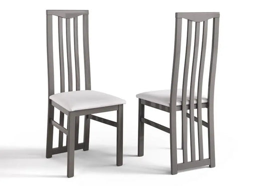 Lot 2 chaises laquées gris CX Italian Mobili