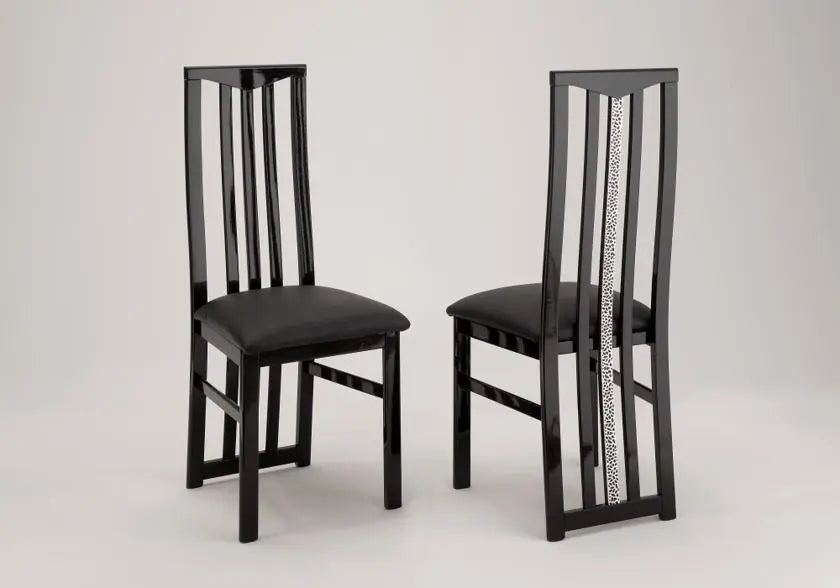 Lot 2 chaises laquées noir CROMO Italian Mobili