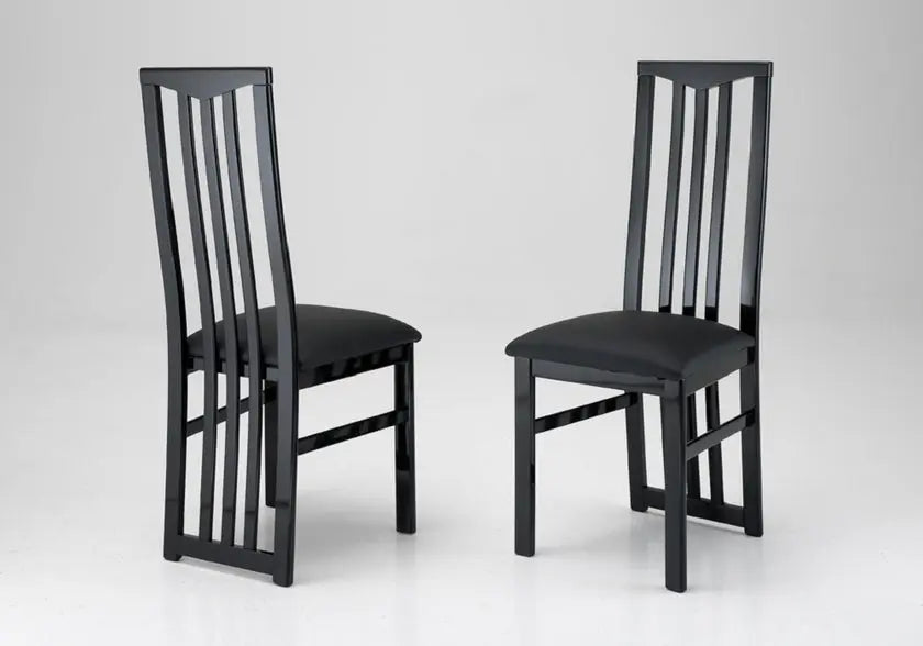 Lot 2 chaises laquées noir CX Italian Mobili