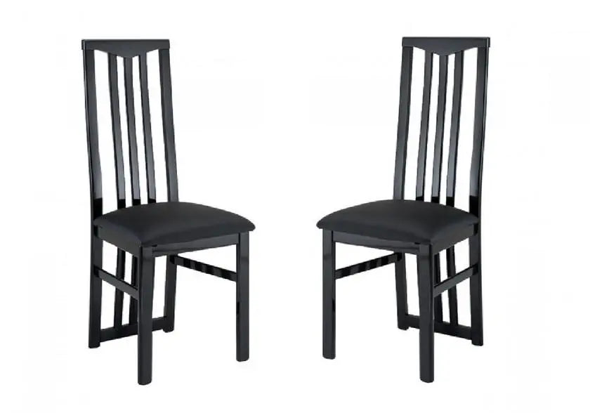 Lot 2 chaises laquées noir CX Italian Mobili