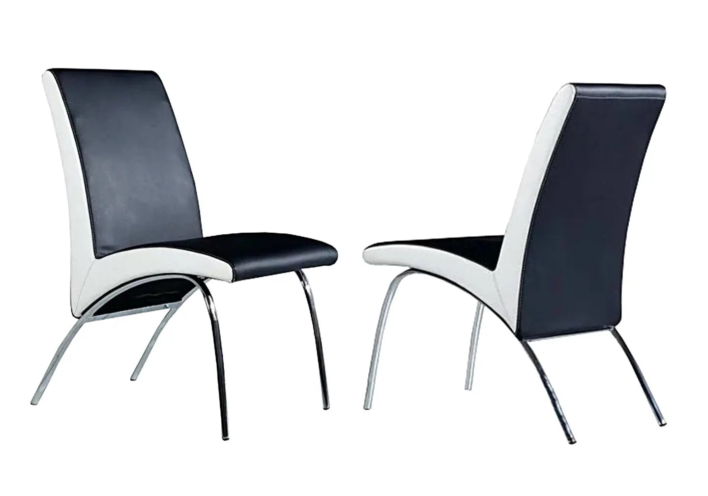 Lot 4 chaises chromé noir blanc ROY New Design