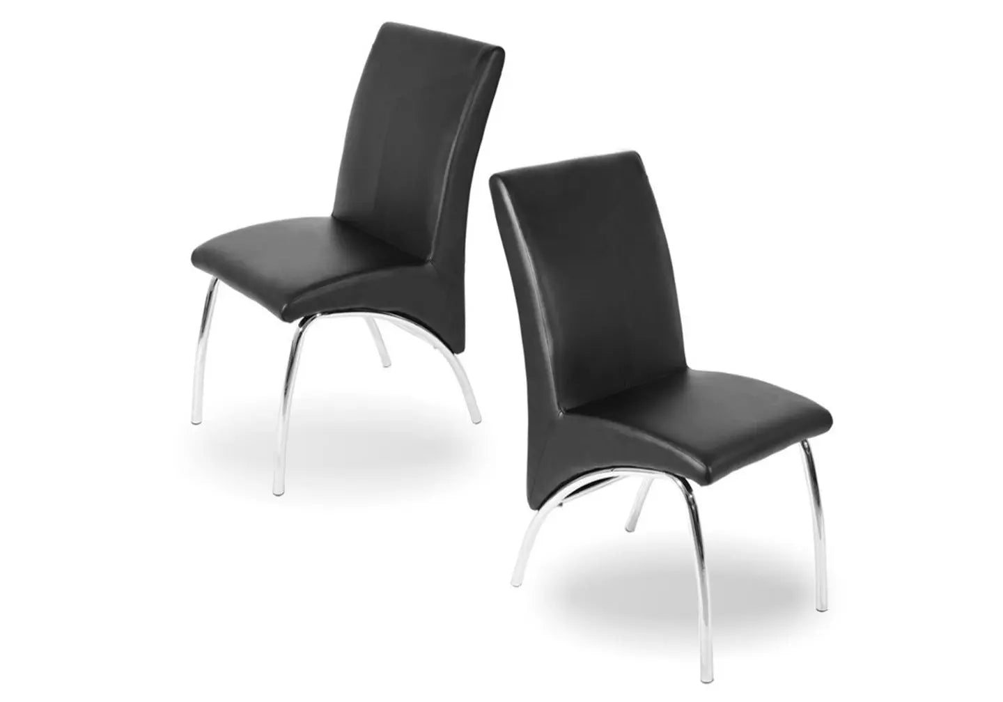 Lot 4 chaises chromé simili noir ROY New Design