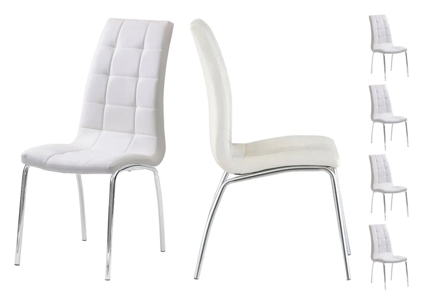 Lot 6 chaises chromé blanc DEA New Design