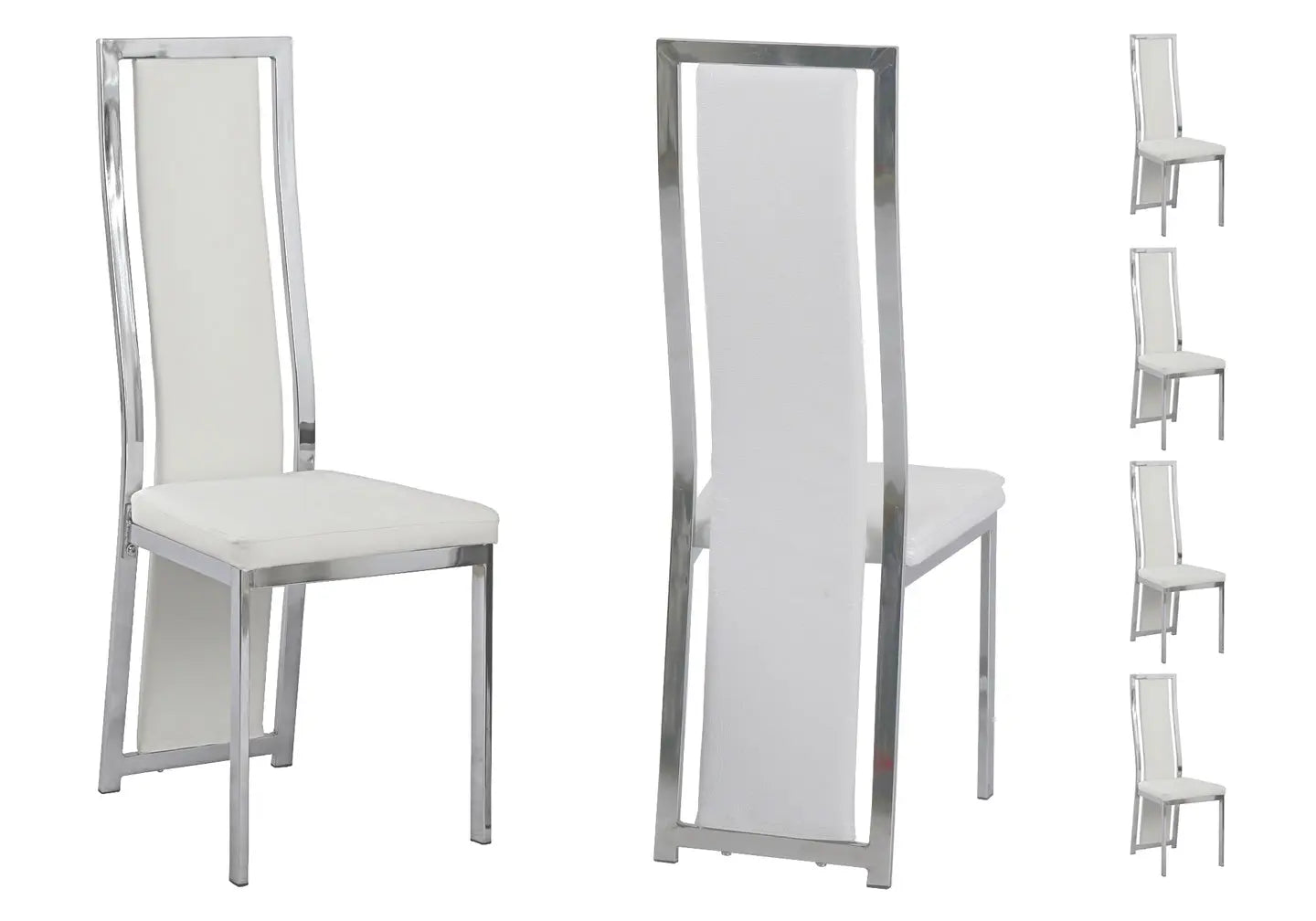 Lot 6 chaises chromé blanc DIA New Design