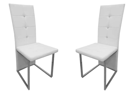 Lot 6 chaises chromé blanc SYM New Design