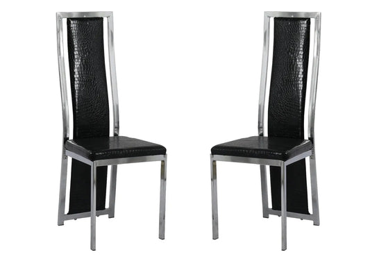 Lot 6 chaises chromé croco noir DIA New Design