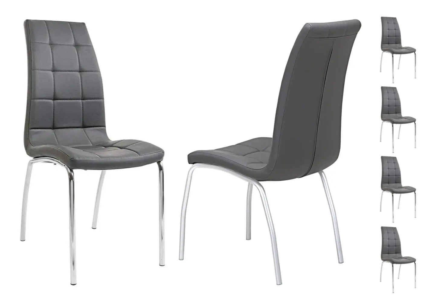 Lot 6 chaises chromé gris DEA New Design