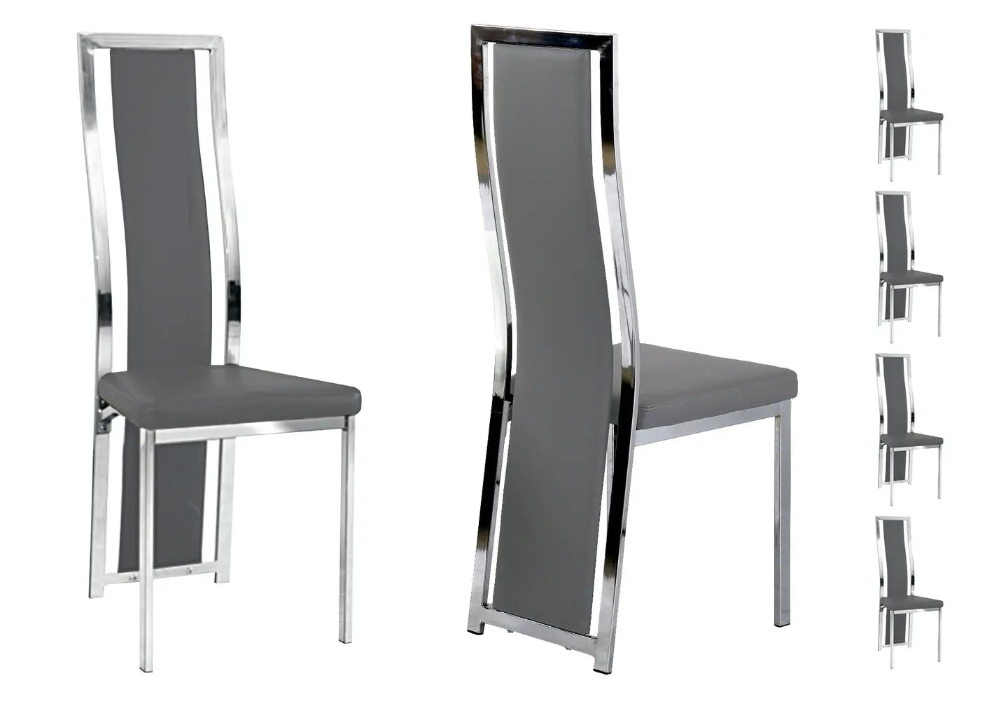 Lot 6 chaises chromé gris DIA New Design