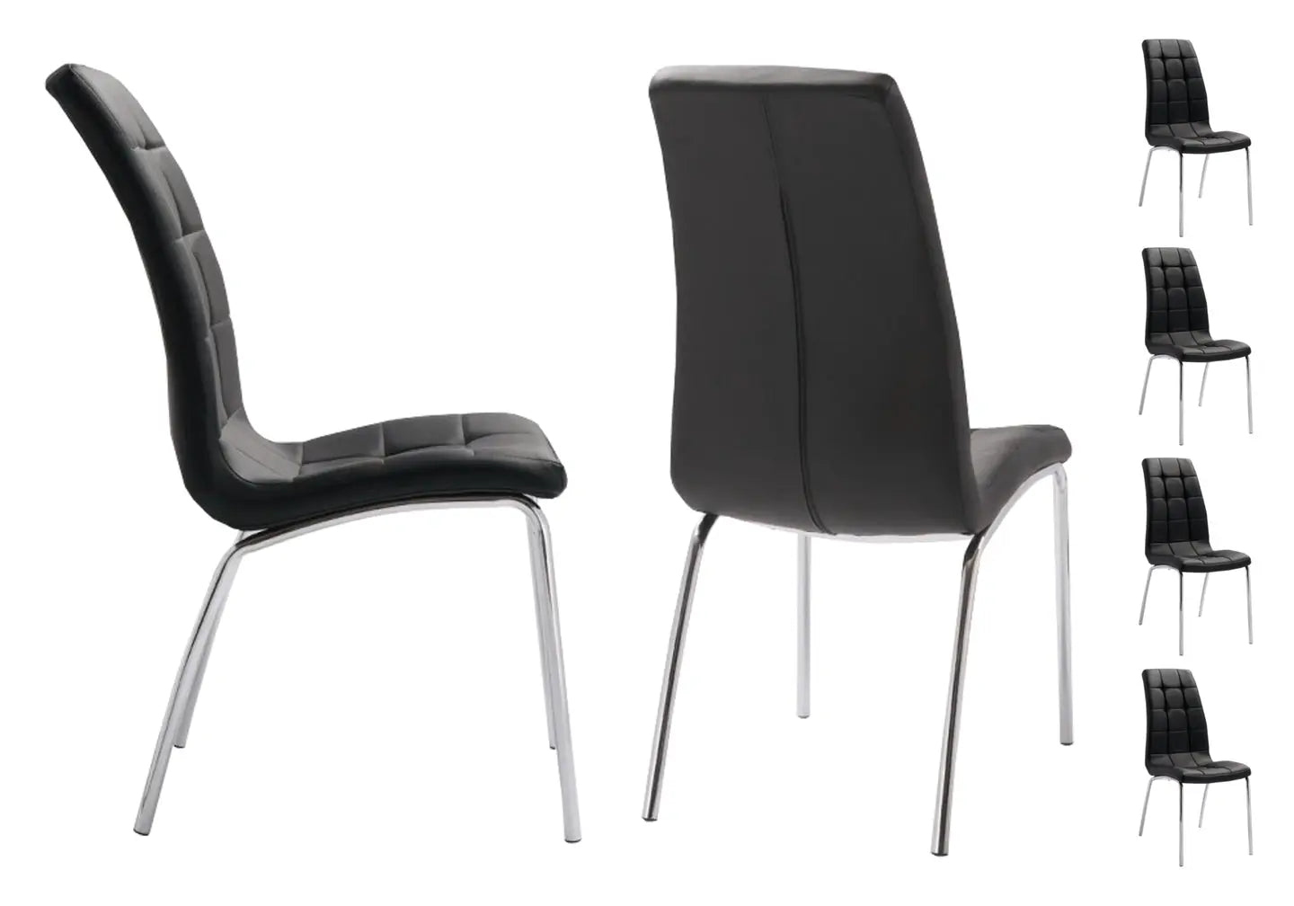 Lot 6 chaises chromé noir DEA New Design