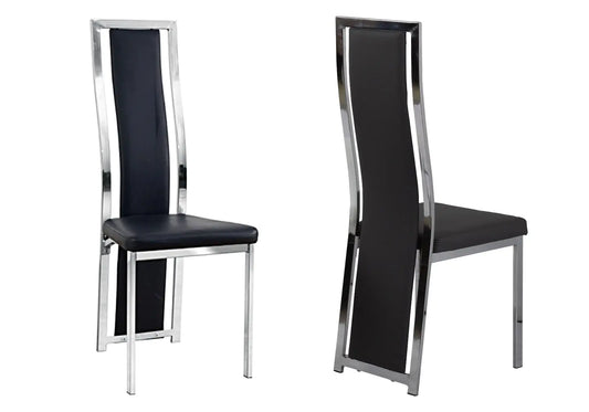 Lot 6 chaises chromé noir DIA New Design