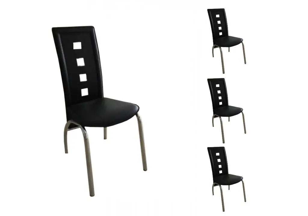 Lot 6 chaises chromé noir RIO New Design