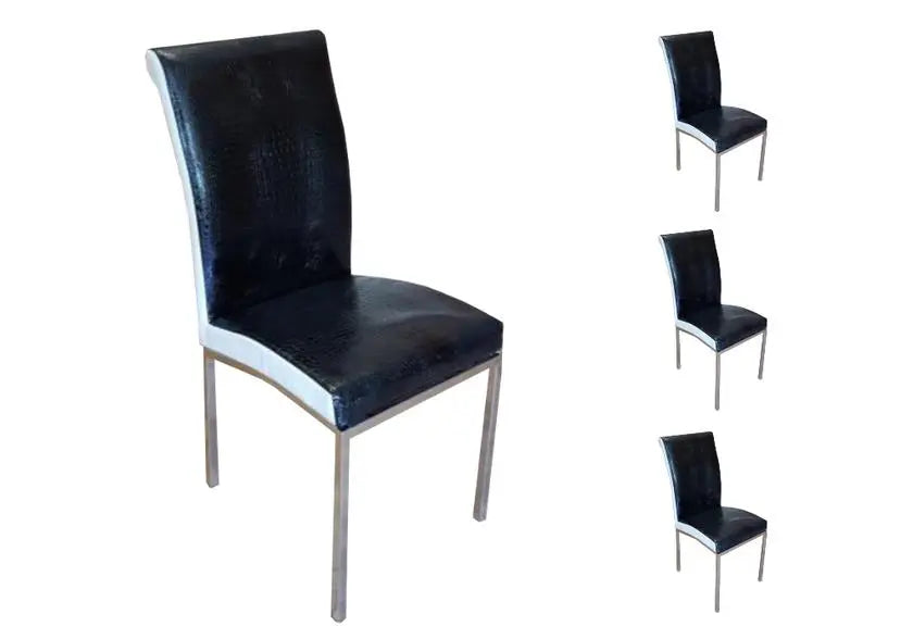 Lot 6 chaises chromé noir blanc DAN New Design