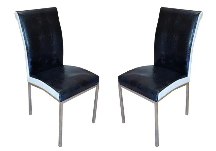 Lot 6 chaises chromé noir blanc DAN New Design