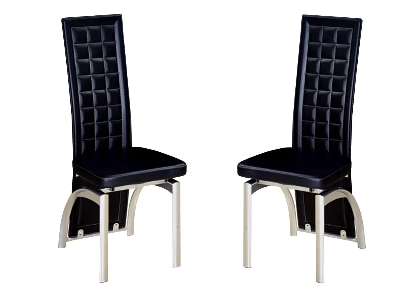 Lot 6 chaises chromé simili noir LITE New Design