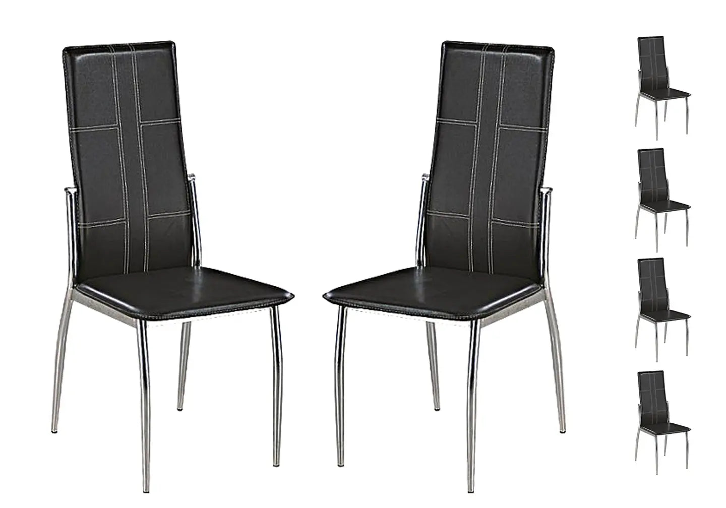 Lot 6 chaises design noir TEVA New Design