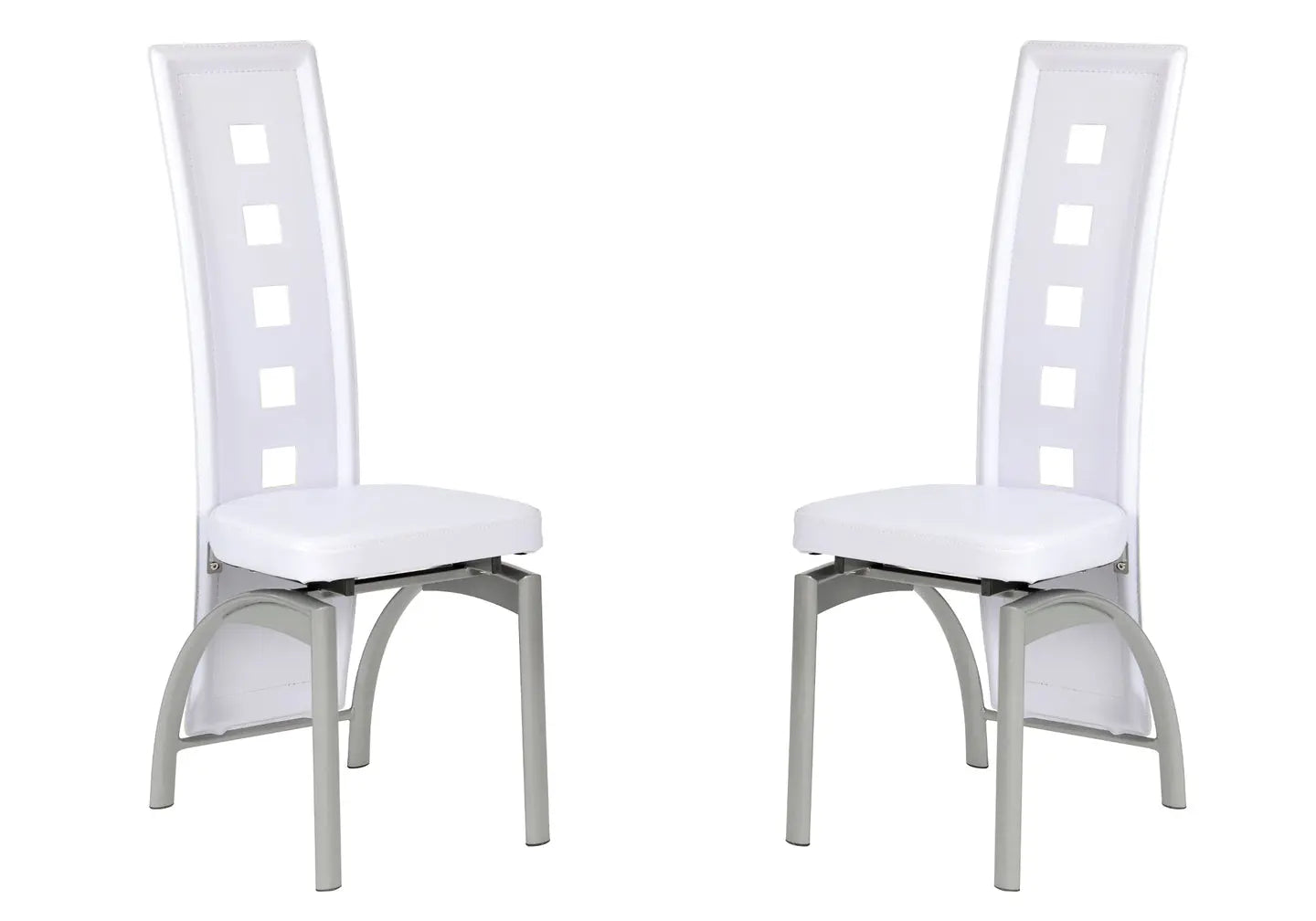 Lot 6 chaises métal simili blanc LINE New Design