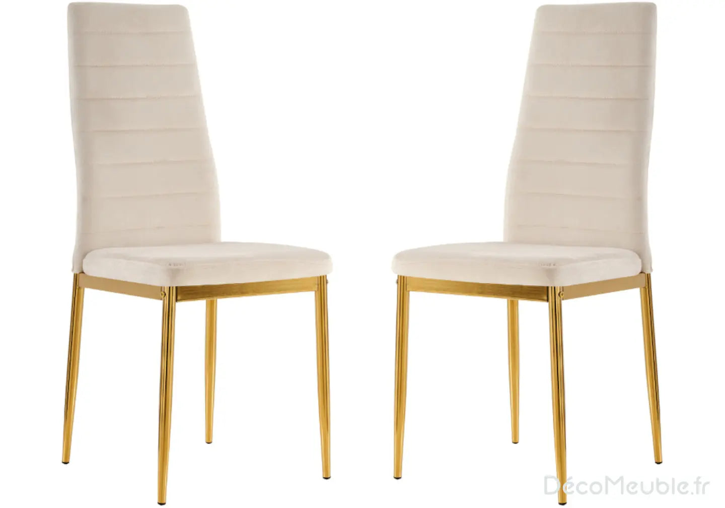 Lot 6 chaises velours beige doré FLY New Design