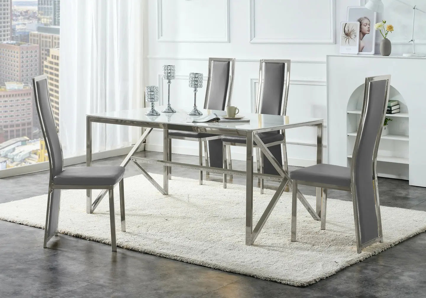 Lot 6 chaises velours gris DIA New Design