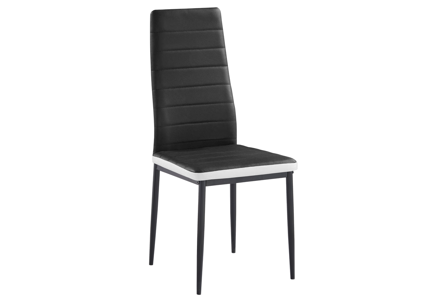 Lot de 6 chaises simili-cuir noir blanc – Alto