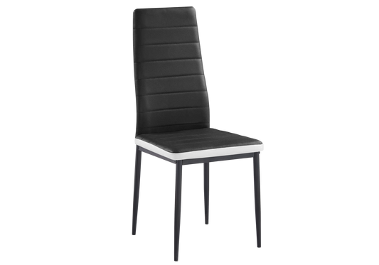 Lot de 6 chaises simili-cuir noir blanc – Alto