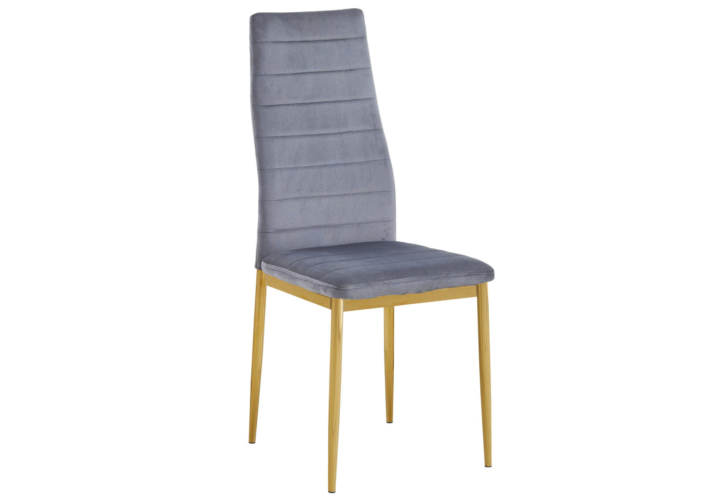 Lot de 6 chaises velours gris dorées – Alto