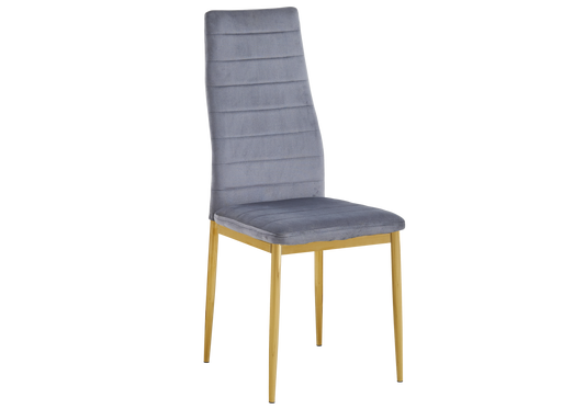Lot de 6 chaises velours gris dorées – Alto