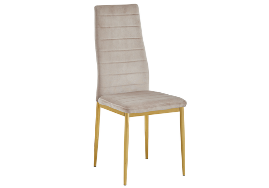 Lot de 6 chaises velours taupe dorées – Alto