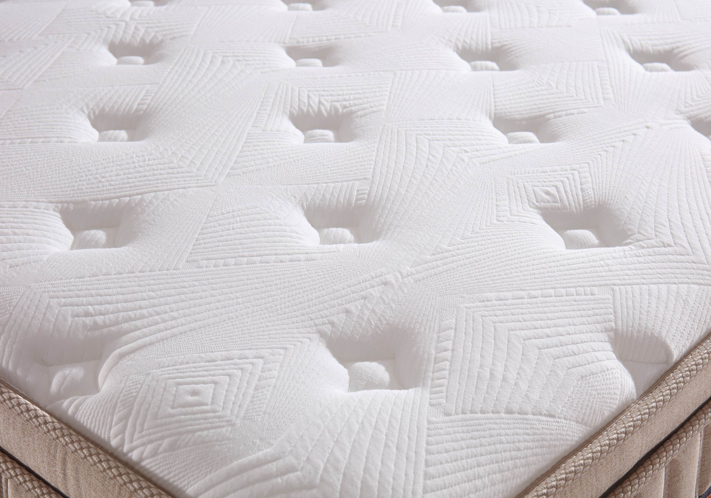 Ensemble lit coffre intégré tissu chenille taupe et matelas 7 zones - Enzo
