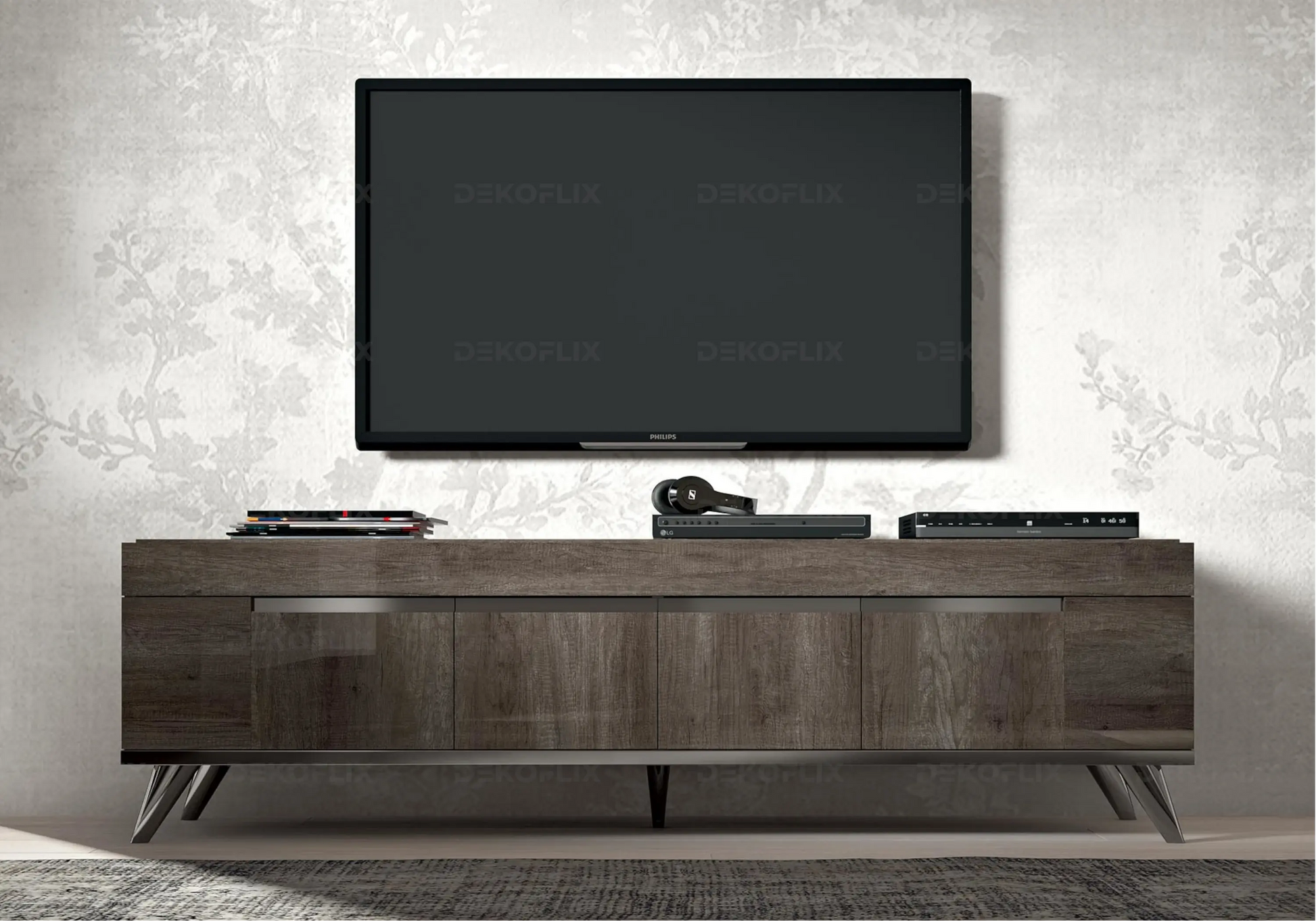 Meuble TV Chêne Nostalgique Design Italien - Collection Medea Status