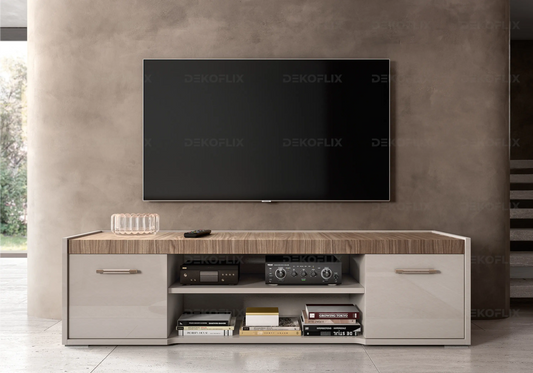Meuble TV Nora en Bois Moderne – Élégance Italienne Status
