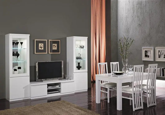 Meuble TV laqué blanc led ROMA Italian Mobili