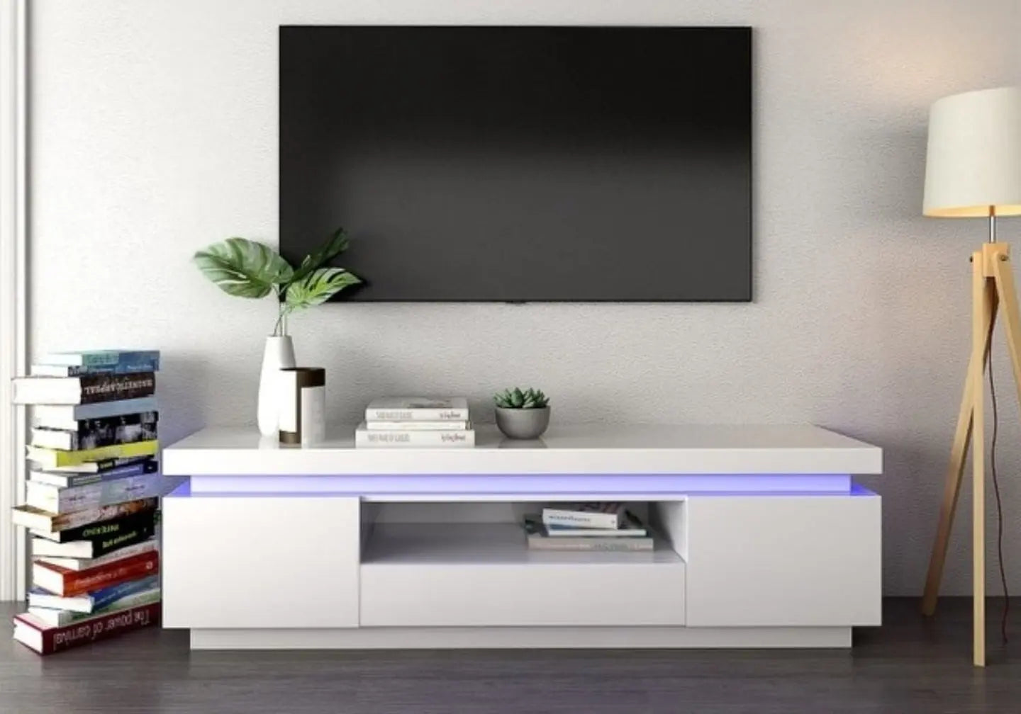 Meuble Tv laqué blanc LED OPRA New Design