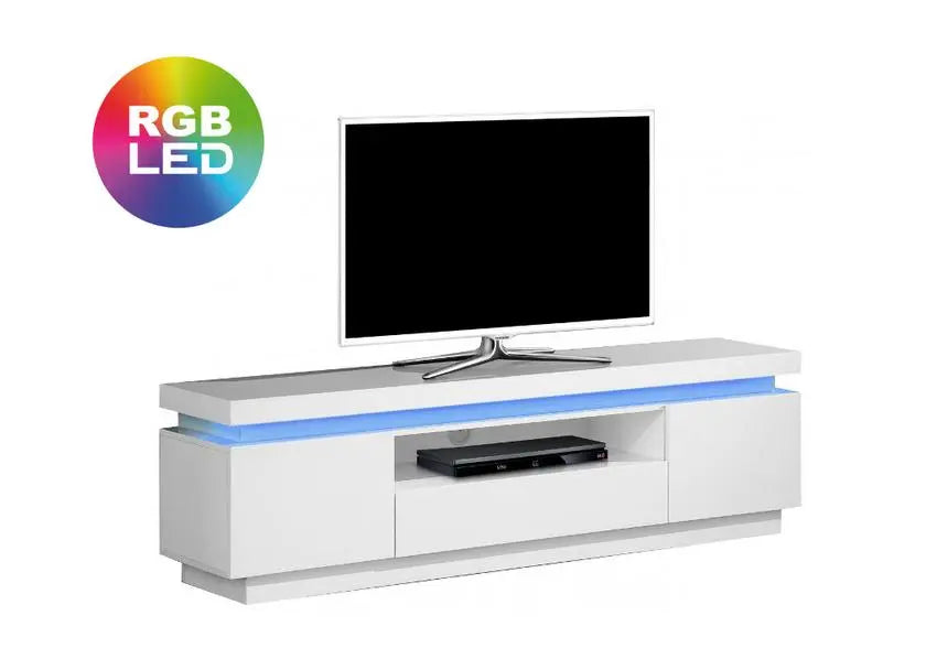 Meuble Tv laqué blanc LED OPRA New Design