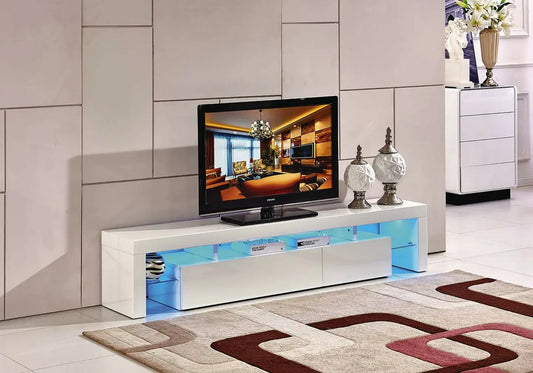 Meuble Tv laqué blanc LED OVER New Design