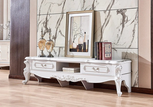 Meuble banc tv baroque blanc MIRA New Design