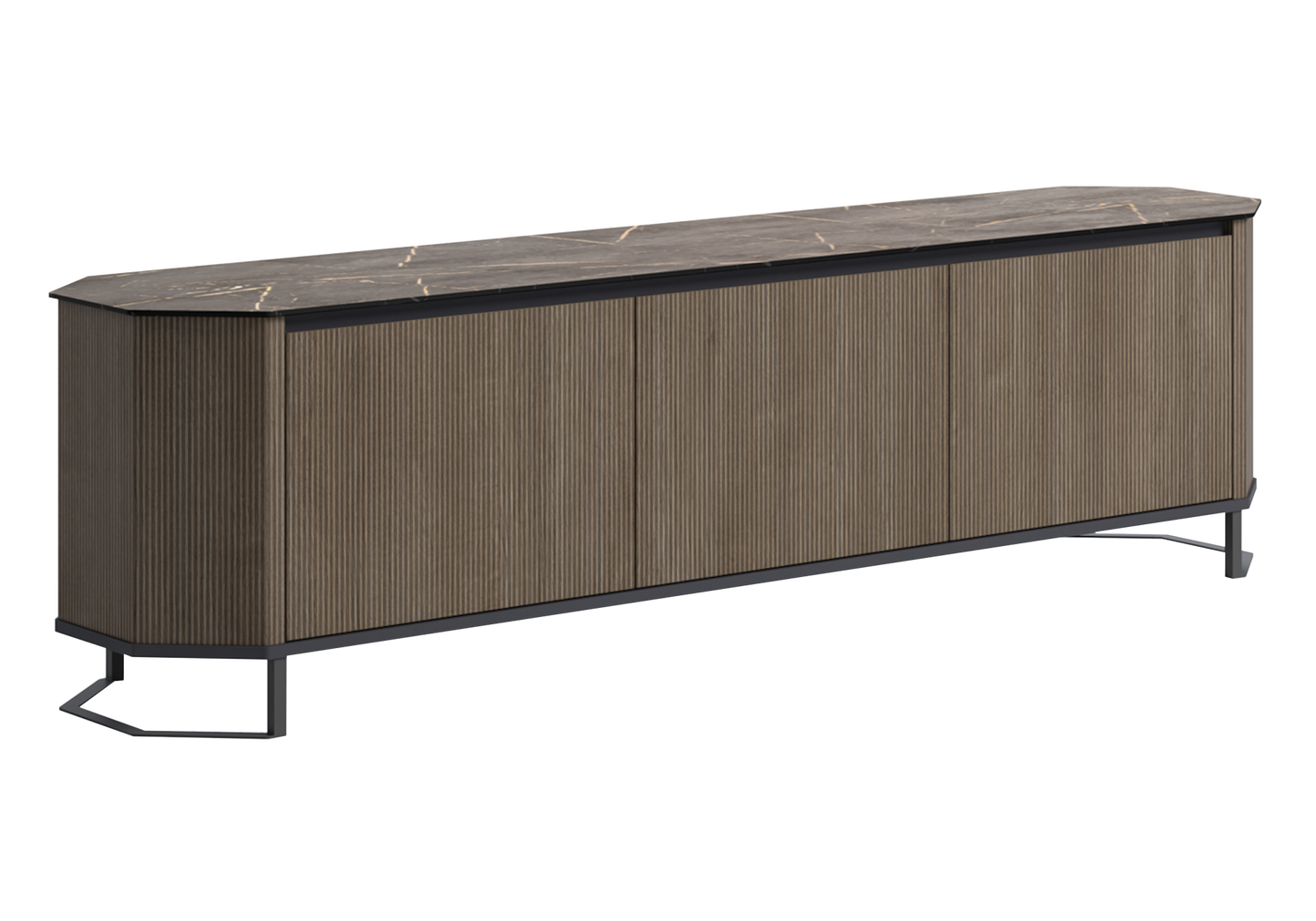 Ensemble meubles salon bois miel - Hexagon