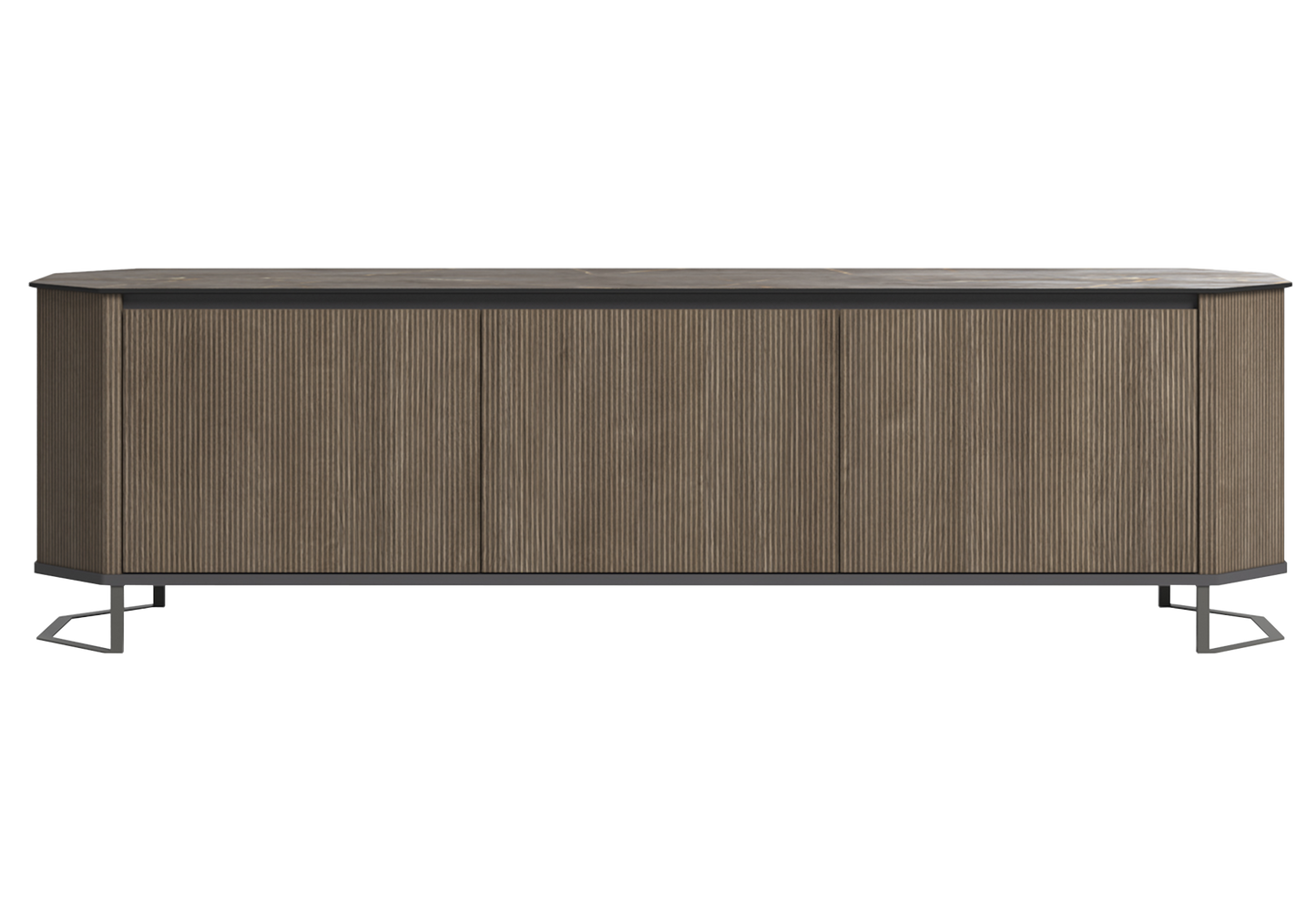 Ensemble meubles salon bois miel - Hexagon