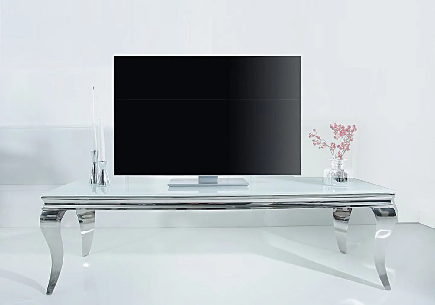 Meuble tv chromé verre blanc NEO New Design