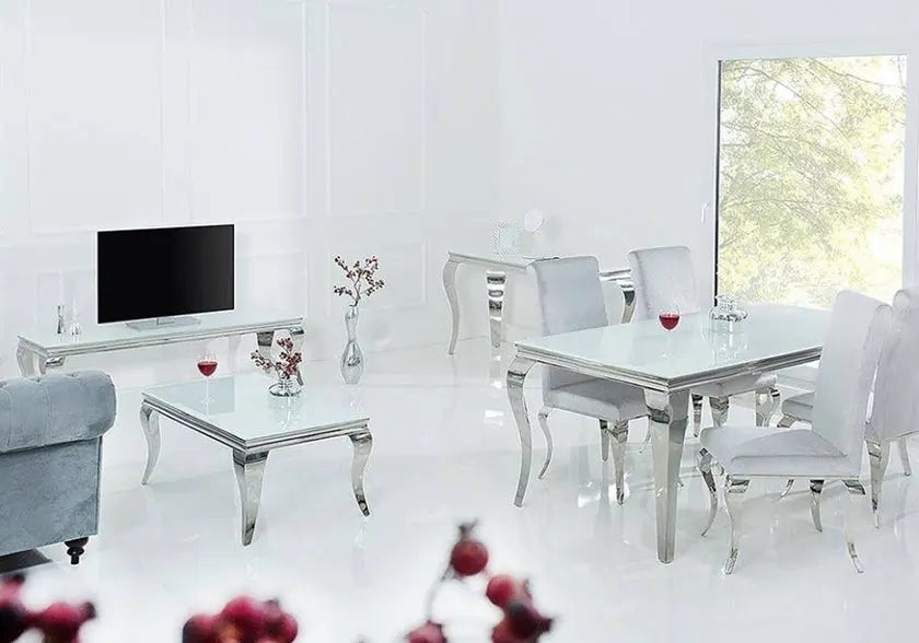 Meuble tv chromé verre blanc NEO New Design