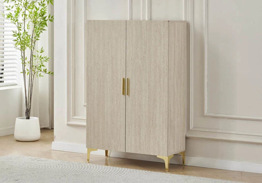 Meuble chaussure design travertin doré - MAYA