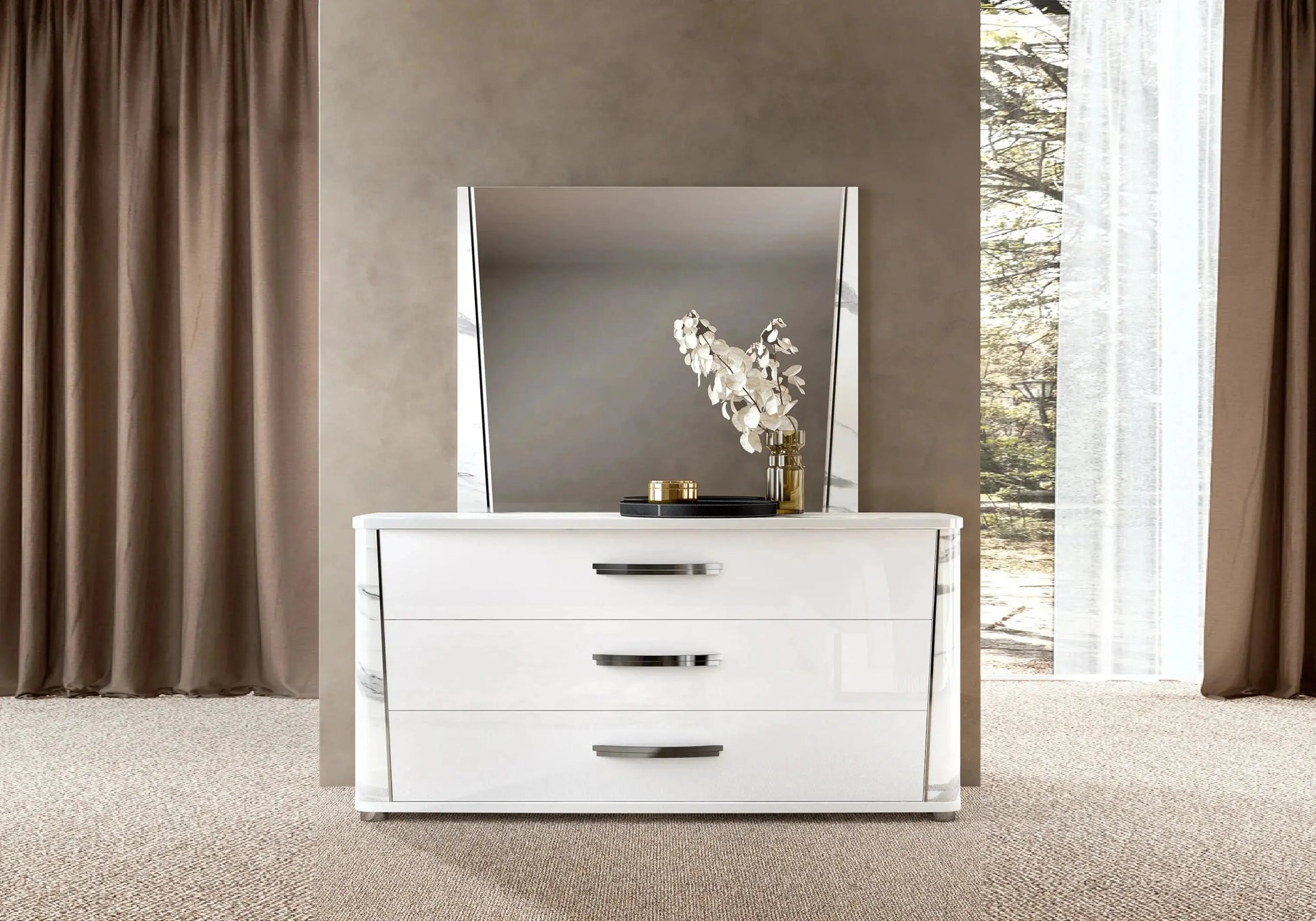 Commode 3 Tiroirs Anna – Élégance et Rangement Luxe Made in Italy DEKOFLIX