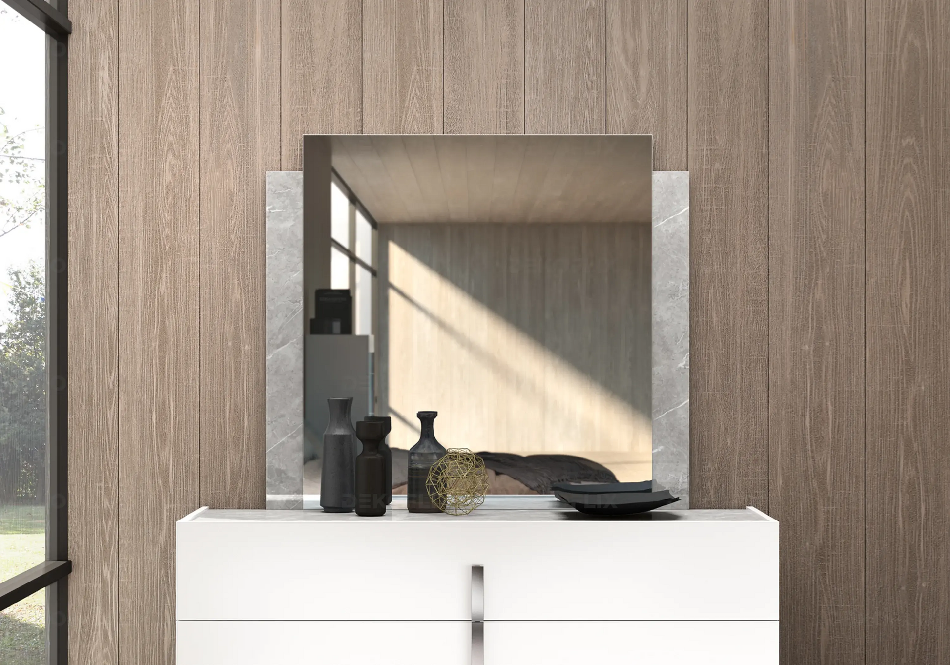 Miroir Mural Effet Marbre – Modèle Mara Raffiné DEKOFLIX