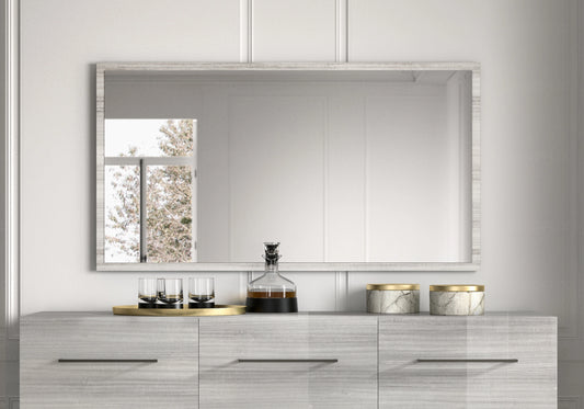 Miroir Gris Argent, Éclat Raffiné Mural - Collection Mia - DEKOFLIX