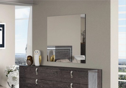 Miroir Sarah Rectangulaire en Bois de Bouleau Gris - DEKOFLIX