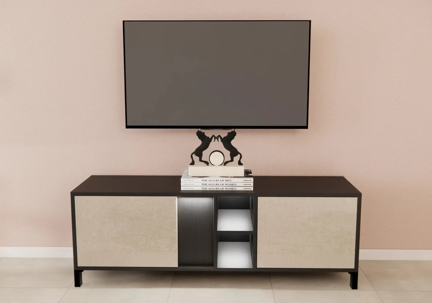 Mur tv high gloss champagne led VENUS Italian Mobili