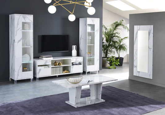 Mur TV design marbre blanc – VITTORIA